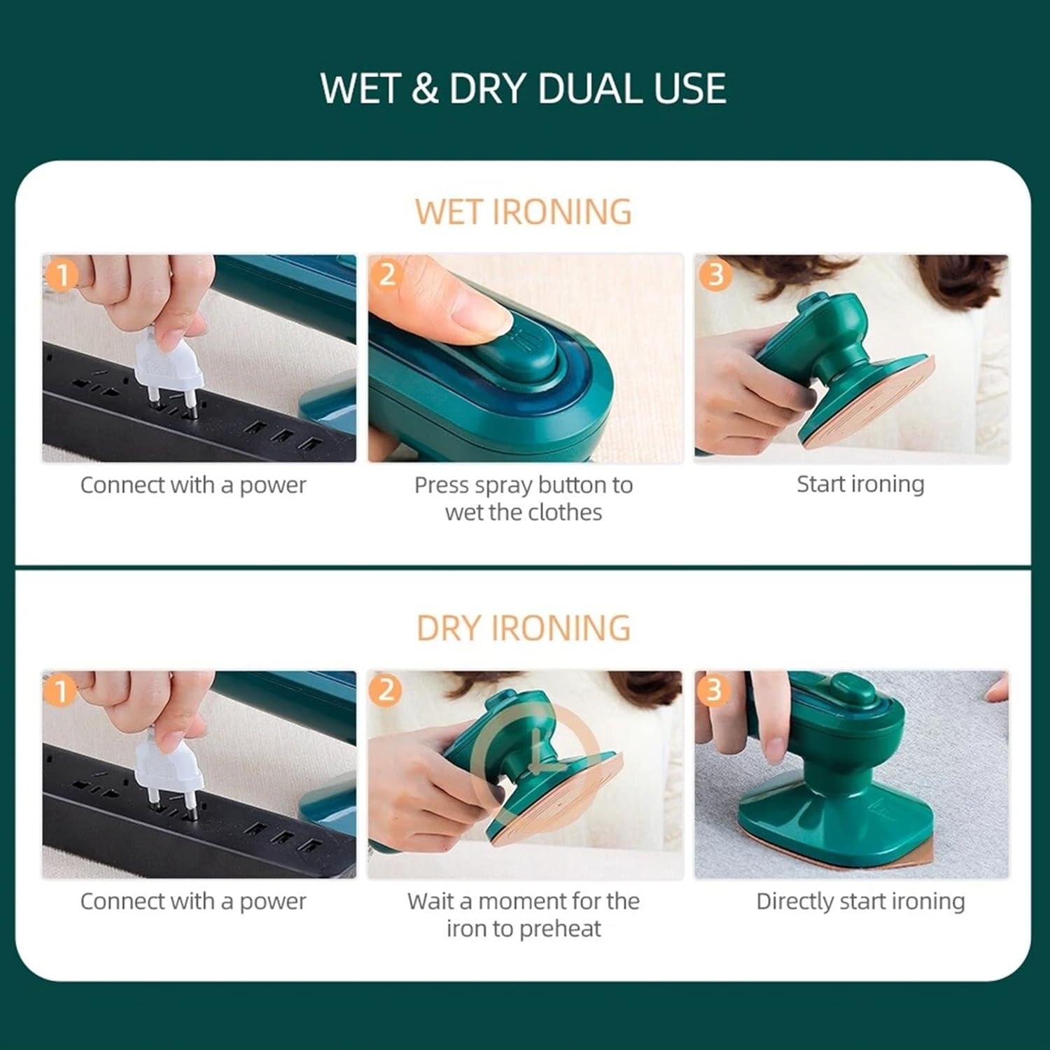 Portable Handheld Iron & Travel Steamer – Fast, Compact & Powerful